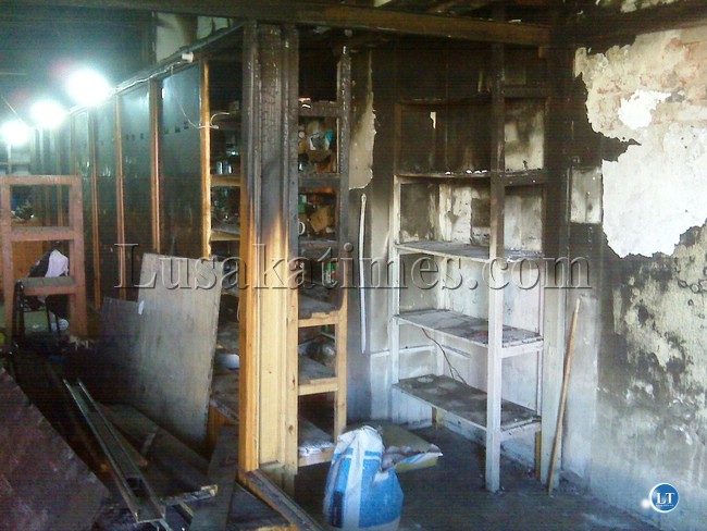 A fire gutted Dergham Enterprises in Kamwala destroying property worth $50 000