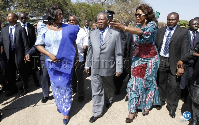 Tourism Minister Ms Masebo Leads President Sata and the Fisrt Lady Dr Kaseba in Livingstone.