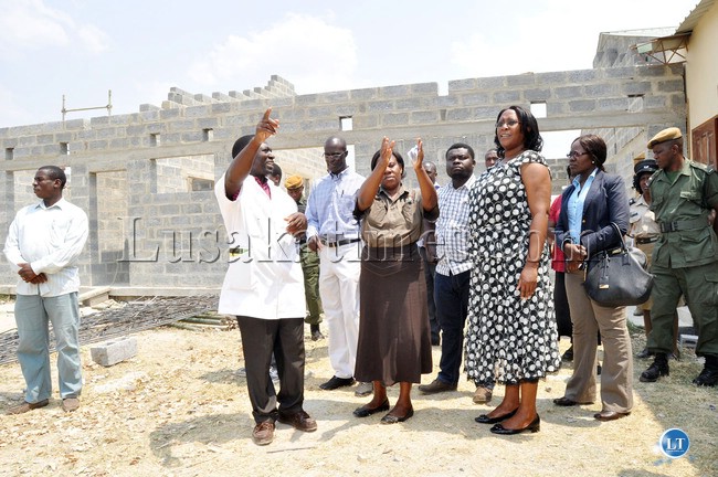 Dr Kaseba-Dr Friday Kaunga tours Mkushi District Hospital under contruction 209