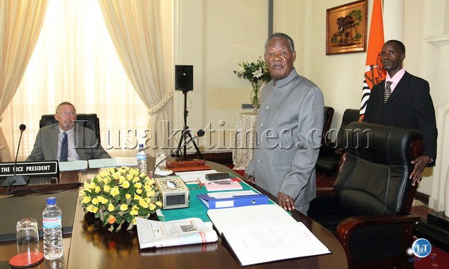 President Sata addressing a Cabinet meeting
