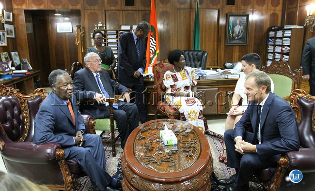 President Sata Meets Poland Mp at Statehouse
