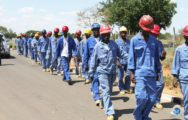 Construction workers at the Kenneth Kaunda international airport