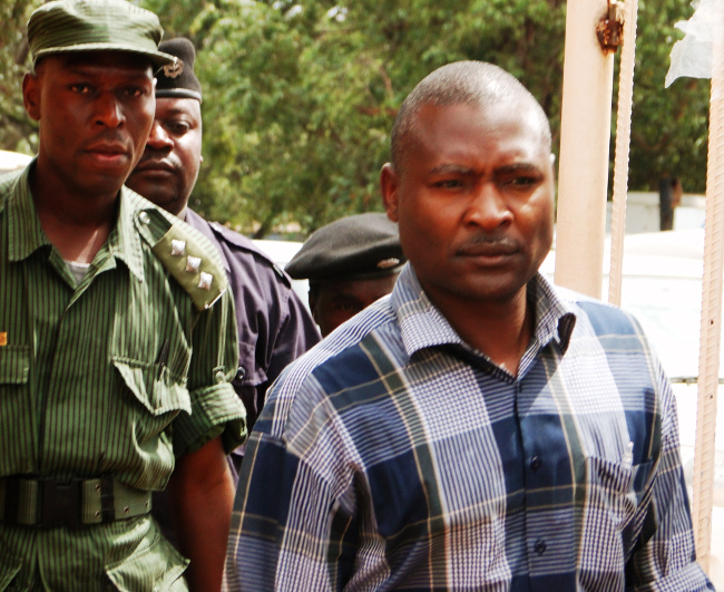 Fr Frank Bwalya at Kasama Police station after appearing before Magistrate court a case of defaming the republican President Michael Sata in Kasama