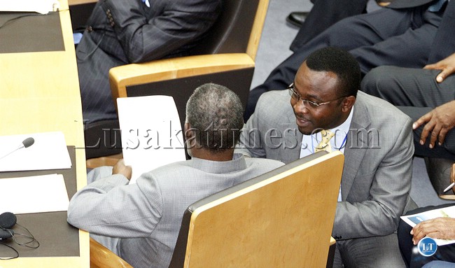 President Sata with Mr George Chellah at AU Summit