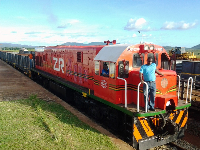 A GOODS train shutting on Chipata -Mchinji railway to signify the operationalise of the long awaited project which was conceived during the UNIP regime.Here a goods lomocotive with wagons captured in Chipata1