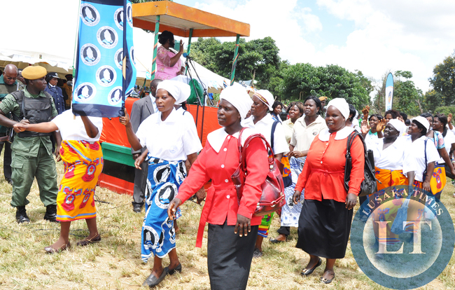 Women form the UCZ marching during International Women's Day in Mazabuka