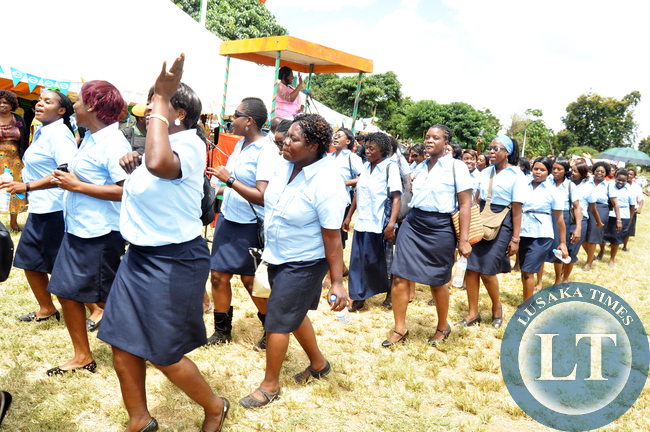 First Lady Dr Christine Kaseba during the commemoration of the International Women's Day in Mazabuka on March 8,2014 -Picture by THOMAS NSAMA