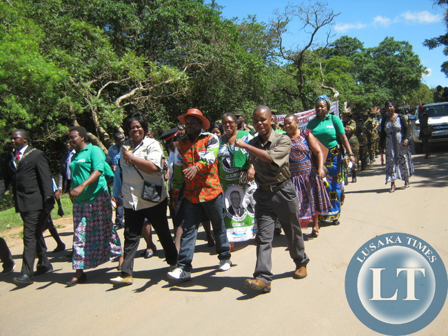 Some of the women marching during the women day celebrations