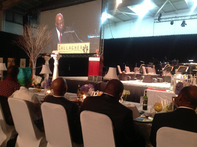 Nevers Mumba delivering his Speech