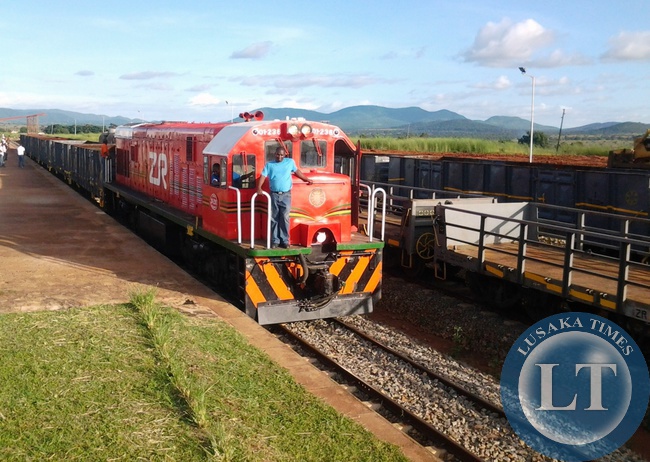A GOODS train shutting on Chipata -Mchinji railway to signify the operationalise of the long awaited project which was conceived during the UNIP regime.Here a goods lomocotive with wagons captured in Chipata