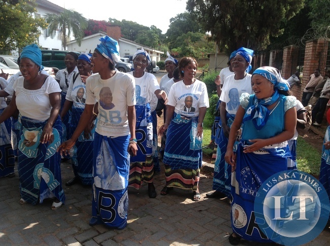 Kasenengwa MP Victoria Kalima leds MMD choir members in song and dance