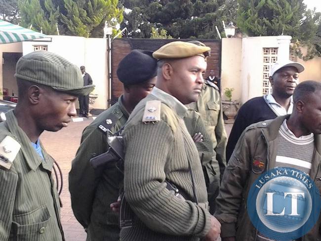 File: Police when they raided Kasama member of Parliamnet Geoffrey Mwamba's house