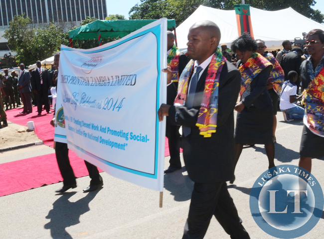 Times of Zambia staff at Labour Celebrations