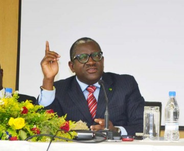 AGRICULTURE and Livestock Minister Wylbur Simuusa (centre) flanked by his deputy Lackson Kazabu (left) and Permanent Secretary Julius Shawa during a 2013/2014 Crop Forescasting Survey media briefing in Lusaka