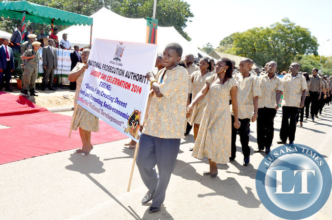 Workers during the International Labour Day Commemoration at the Freedom Statue in Lusaka on May 1,2014 -Picture by THOMAS NSAMA