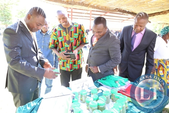 Lusaka Province Permanent Secretary Wamunyima Muwana flanked by his deputy Bright Nundwe during the Art and culture celebrations in Rufunsa District Lusaka Province Permanent Secretary Wamunyima Muwana flanked by his deputy Bright Nundwe during the Art and culture celebrations in Rufunsa District