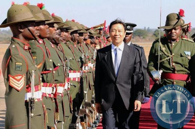 Chinese Vice President inspecting a guard of honour
