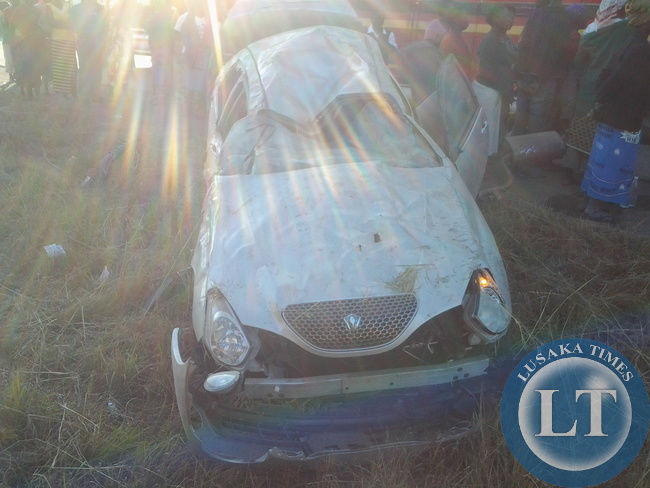 a Toyota Altezza registration number ALP 574, careered off the road and overturned due to suspected speeding.