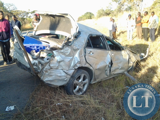 a Toyota Altezza registration number ALP 574, careered off the road and overturned due to suspected speeding.