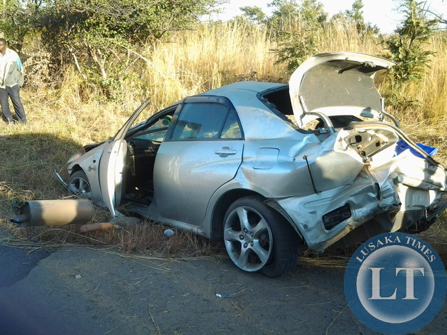 a Toyota Altezza registration number ALP 574, careered off the road and overturned due to suspected speeding.