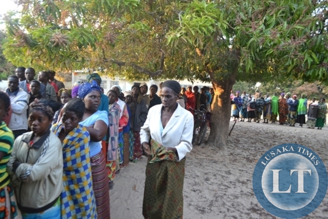 87-yer old Mubotela Siseko was the first to cast the ballot at Kanyimba polling centre in Shikombwe ward in 87-yer old Mubotela Siseko was the first to cast the ballot at Kanyimba polling centre in Shikombwe ward in