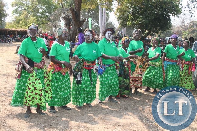 LUNDA Lubanza women cultural group dance to a pleasure dance locally known as Sikinta during this year’s celebrations of the Lunda Lubanza traditional ceremony held at Mukanda Nkunda traditional ceremony held in Zambezi on Saturday
