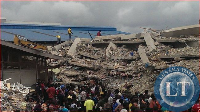 The Synagogue, Church Of All Nations building collapse.Picture courtesy of Ihechukwu Njoku