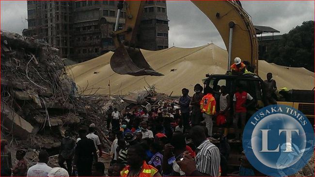 The Synagogue, Church Of All Nations building collapse.Picture courtesy of Ihechukwu Njoku