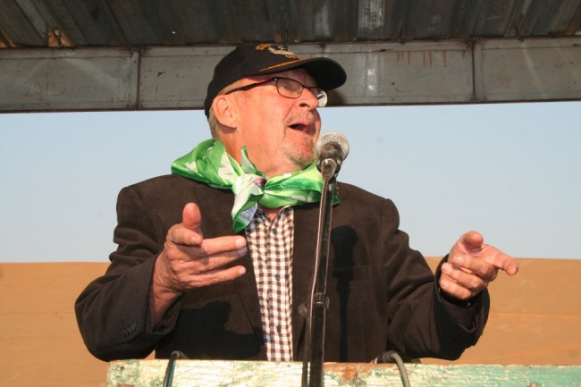 VICE President, Dr. Guy Scott, addresses a rally at Vubwi Boma on Tuesday to drum up support for PF candidate, Margaret Miti in a Vubwi by-election slated for Thursday next week