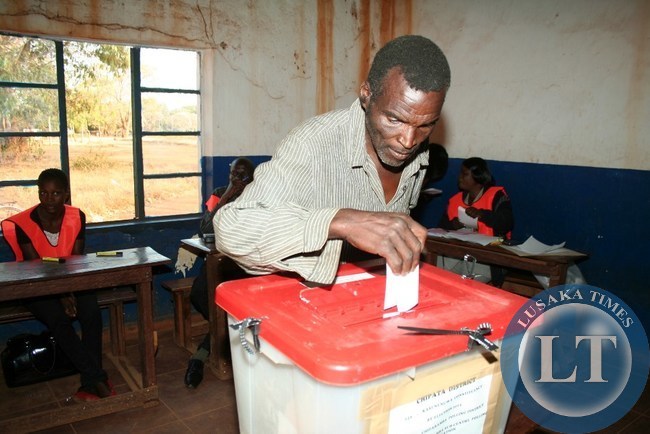 HIGHCOURT Phiri, casts his vote at Chiparamba Sub-centre in a Kasenengwa by-election in Chipata