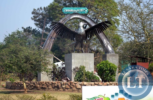 Zambia at fifty is the theme of this statue that has been mounted at Munali round about on Great East Road to commemorate this year's golden jubilee