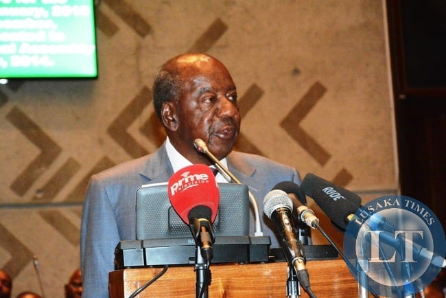 Finance Minister Alexander Chikwanda delivering the 2015 budget