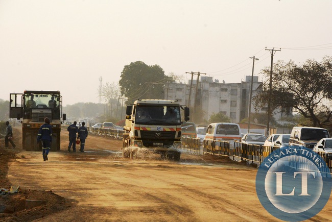 Road works on the Chilumbulu road by AVIC international