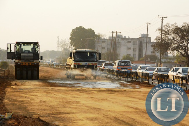 Road works on the Chilumbulu road by AVIC international
