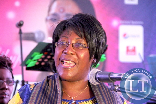 First Lady Dr Christine Kaseba during the Golden Jubilee Anniversary of Zambia's Independence and the 50th Anniversary of India -Zambia Diplomatic relations in Lusaka on October 18,2014