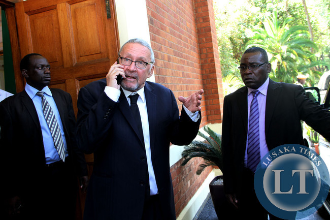 Acting President Dr Guy Scott shortly after a Cabinet meeting at State House on October 29,2014 -Picture by THOMAS NSAMA