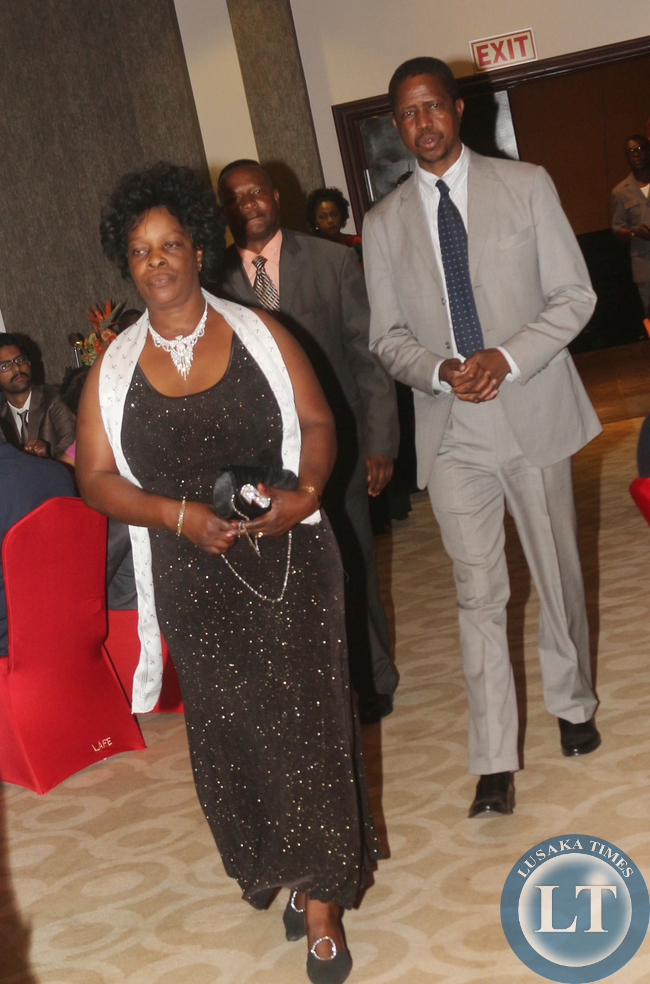 Esther and Edgar Lungu at the Zambia at 50 dinner