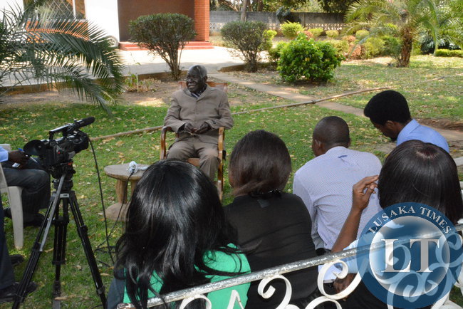 Veteran Politician and Freedom Fighter Alexander Grey Zulu during an interview at his home in Makeni