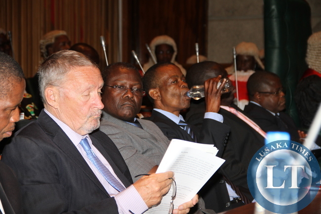 Members of Parliament during the opening of Parliament by President Sata on September 19,2014 -Picture by THOMAS NSAMA