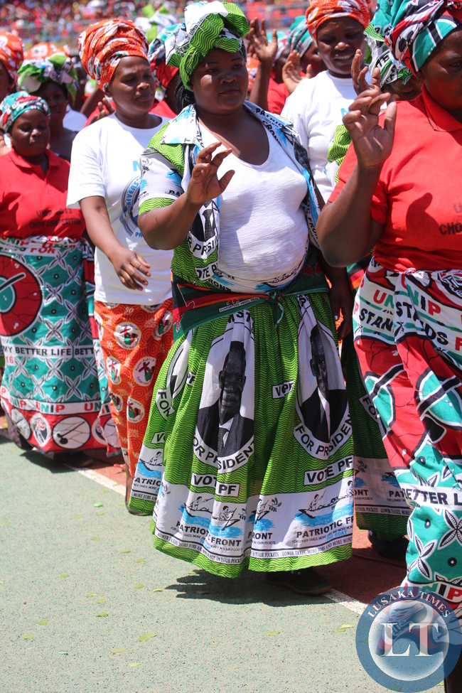 Combined Choir of political parties that have ruled Zambia at the jubilee festivities: MMD, PF and UNIP