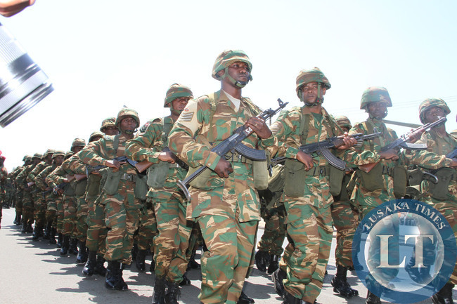 Defence Force personnel during the Golden Jubilee celebrations in Lusaka on October 24,2014 -Picture by THOMAS NSAMA
