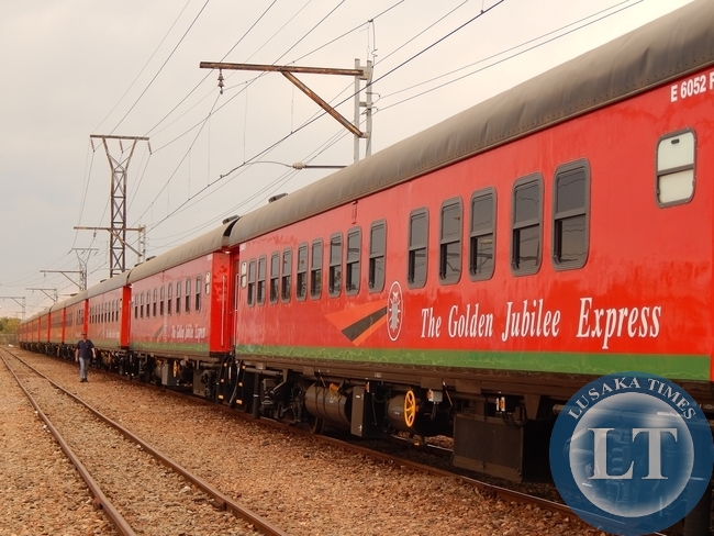 Part of 'The Golden Jubilee Express' shown just before the flag off