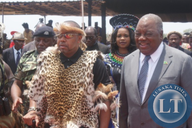Former Zambian President Rupiah Banda with Malawian Vice-President Saulos Chilima and wife Mary