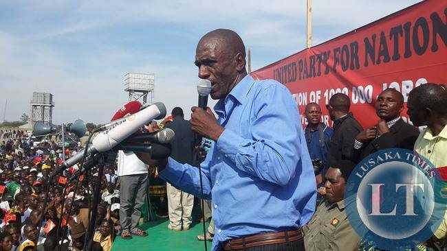 Andrew Banda at the UPND rally