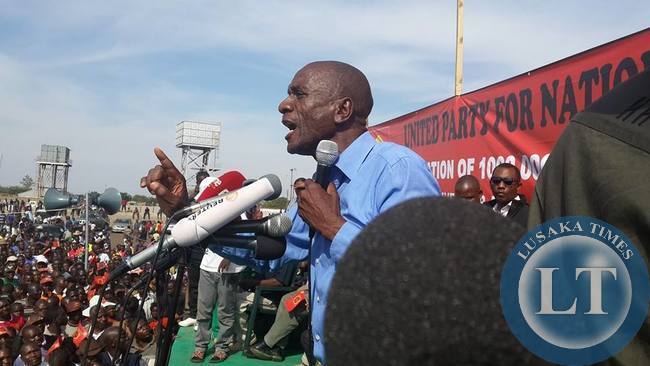 Andrew Banda speaking at the rally