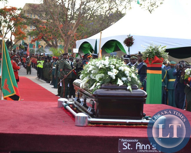 President Sata's Casket at Embassy Park
