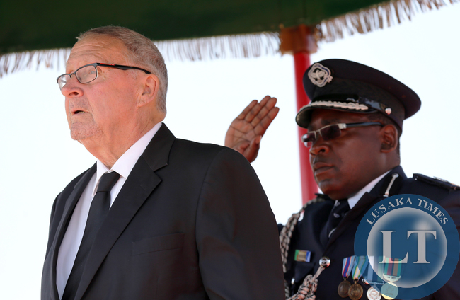 Dr Guy Scott acting President Salute at the Late President Micheal Sata