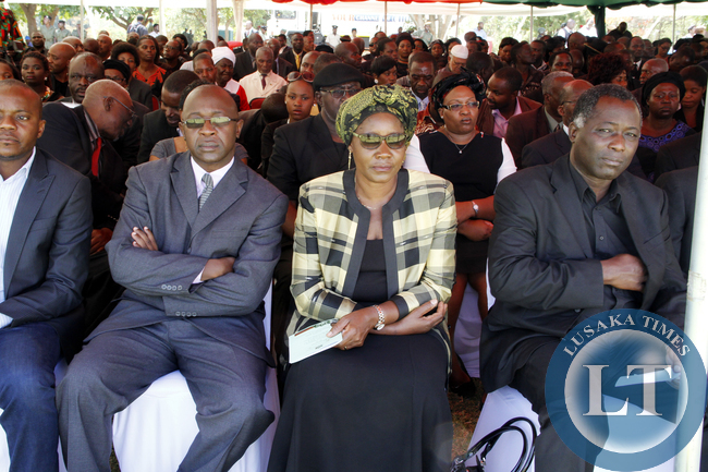 FDD president Edith Nawakwi during the Interdenominational Thanks giving requiem church service of President Sata at Parliament in Lusaka on November 10,2014 -Picture by THOMAS NSAMA