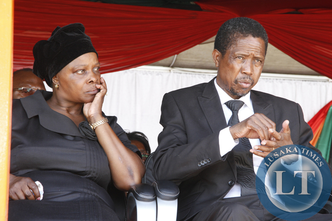 Defence and Justice minister Edgar Lungu at Parliament for the Interdenominational Thanks giving requiem church service of President Sata on November 10,2014 -Picture by THOMAS NSAMA