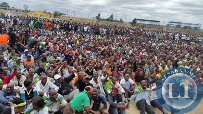 Edgar Lungu's supporters waiting for his address at NASDEC